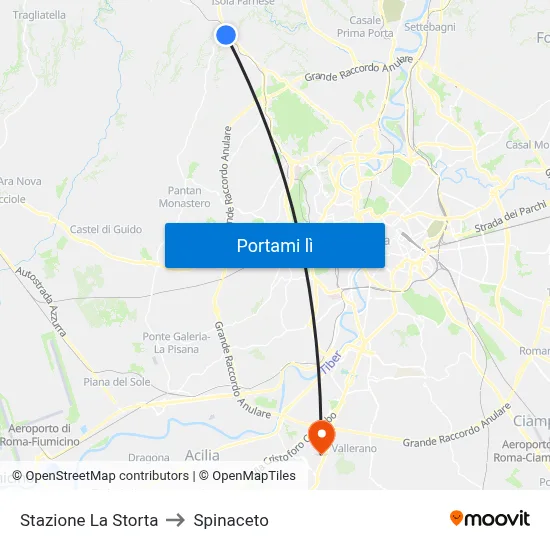 Stazione La Storta to Spinaceto map