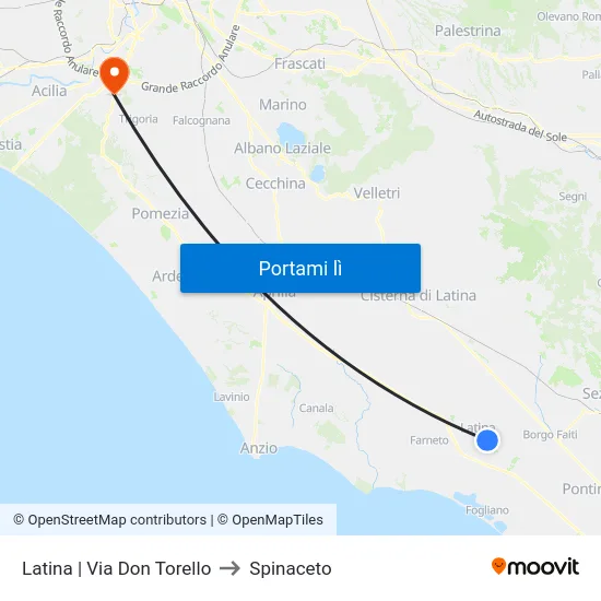 Latina | Via Don Torello to Spinaceto map