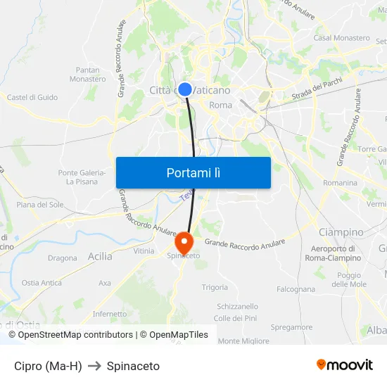 Cipro (Ma-H) to Spinaceto map