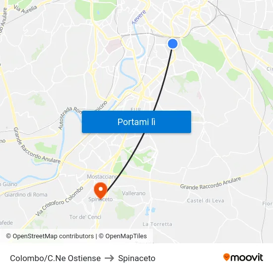 Colombo/C.Ne Ostiense to Spinaceto map
