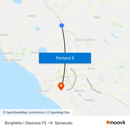 Borghetto | Stazione FS to Spinaceto map