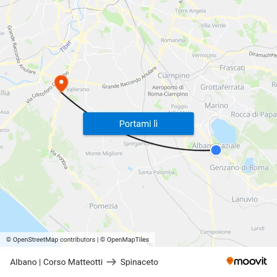 Albano | Corso Matteotti to Spinaceto map