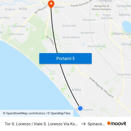 Tor S. Lorenzo | Viale S. Lorenzo Via Koala to Spinaceto map