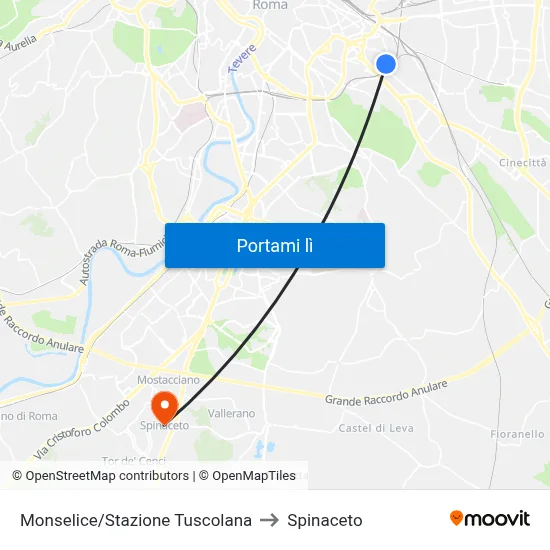 Monselice/Stazione Tuscolana to Spinaceto map