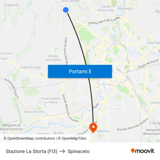 Stazione La Storta (Fl3) to Spinaceto map