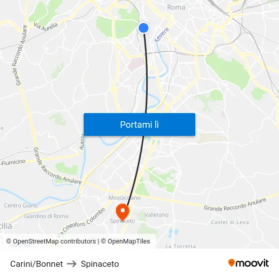Carini/Bonnet to Spinaceto map