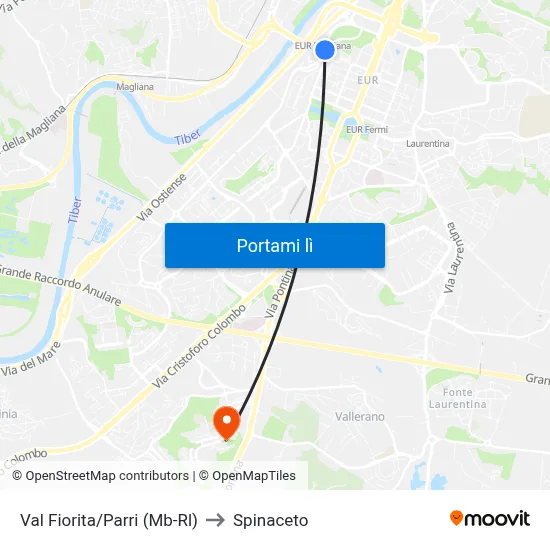 Val Fiorita/Parri (Mb-Rl) to Spinaceto map