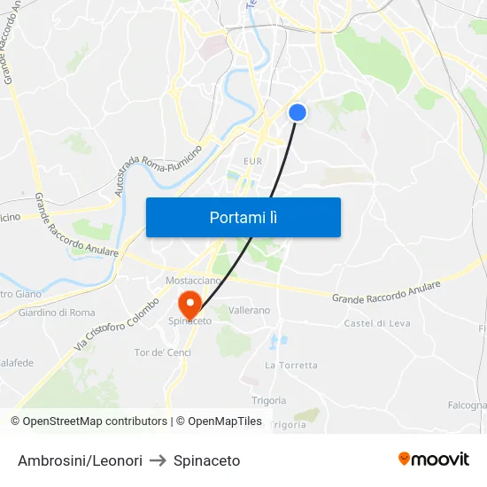 Ambrosini/Leonori to Spinaceto map