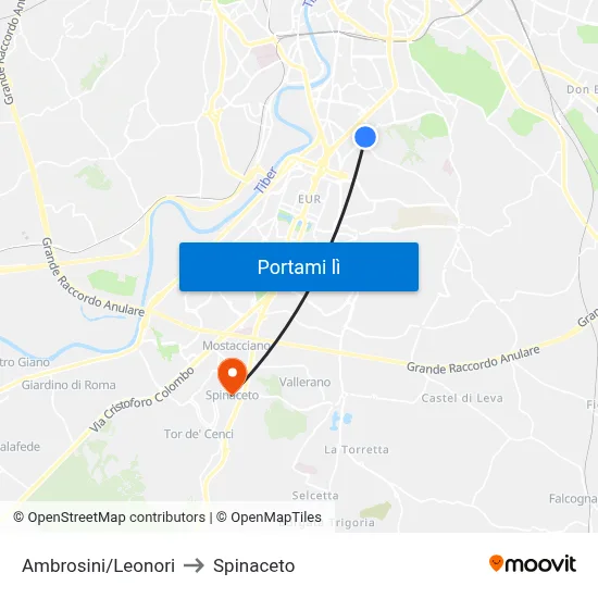 Ambrosini/Leonori to Spinaceto map