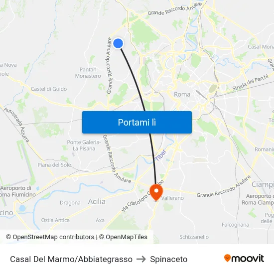 Casal Del Marmo/Abbiategrasso to Spinaceto map
