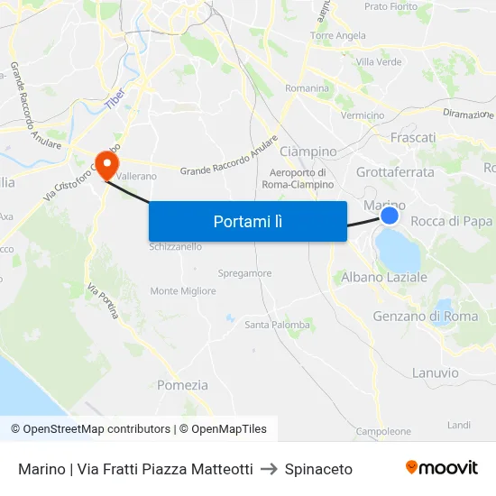Marino | Via Fratti Piazza Matteotti to Spinaceto map