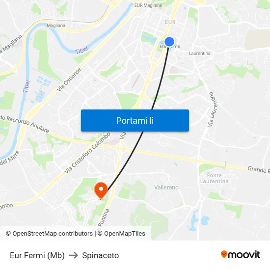Eur Fermi (Mb) to Spinaceto map