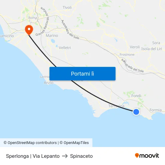 Sperlonga | Via Lepanto to Spinaceto map