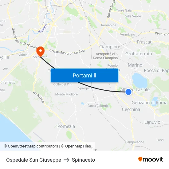 Ospedale San Giuseppe to Spinaceto map