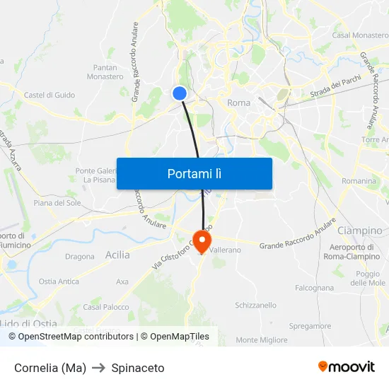 Cornelia (Ma) to Spinaceto map