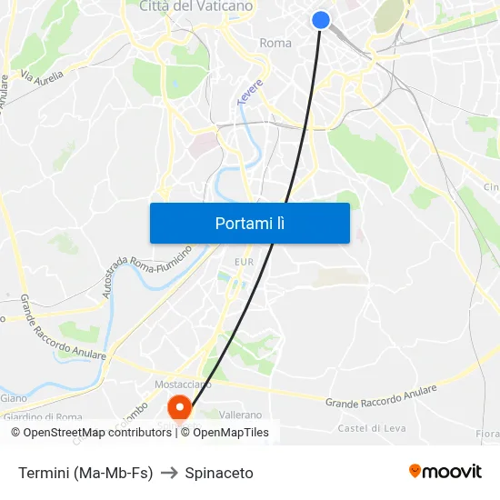 Termini (Ma-Mb-Fs) to Spinaceto map