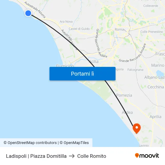 Ladispoli | Piazza Domitilla to Colle Romito map