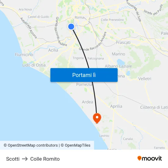 Scotti to Colle Romito map