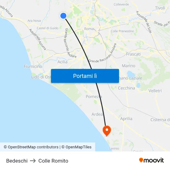 Bedeschi to Colle Romito map