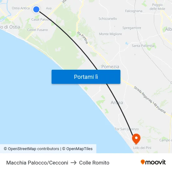 Macchia Palocco/Cecconi to Colle Romito map