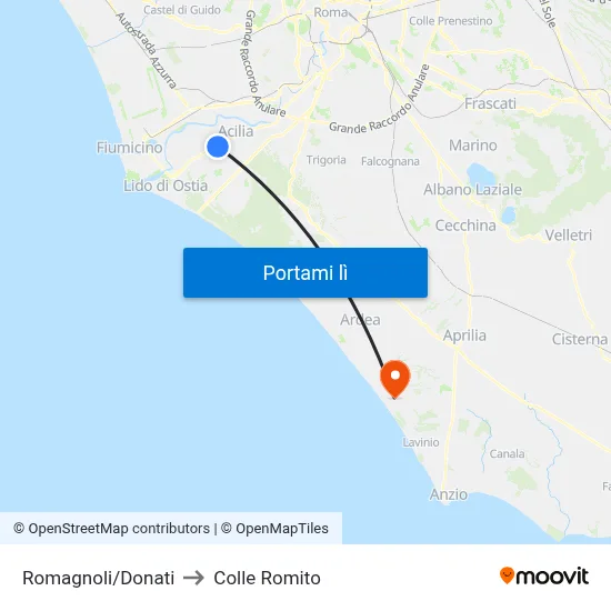 Romagnoli/Donati to Colle Romito map