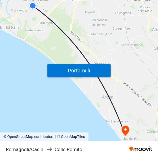 Romagnoli/Casini to Colle Romito map