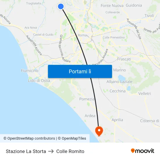 Stazione La Storta to Colle Romito map