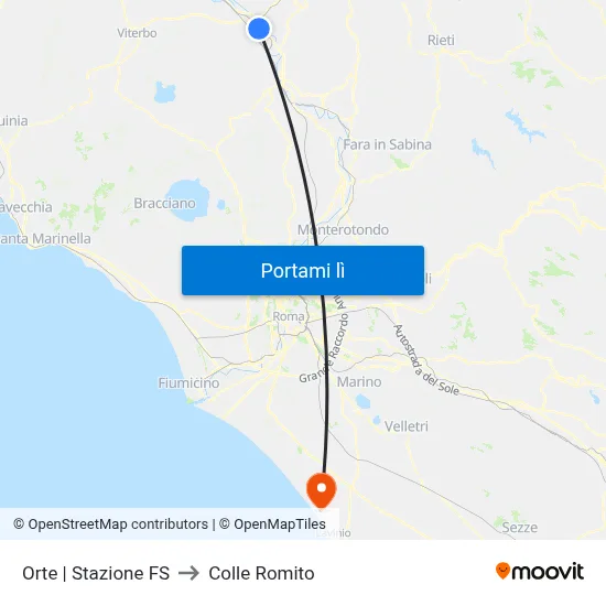 Orte | Stazione FS to Colle Romito map