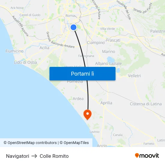 Navigatori to Colle Romito map
