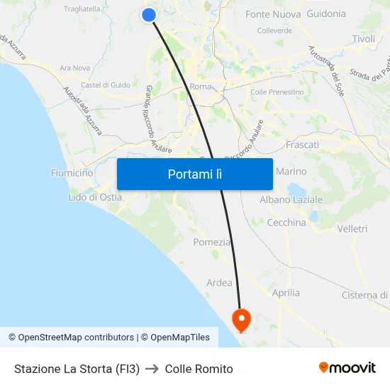 Stazione La Storta (Fl3) to Colle Romito map