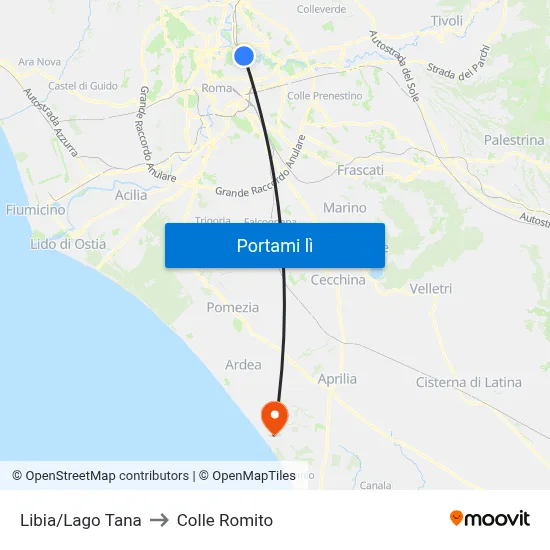 Libia/Lago Tana to Colle Romito map