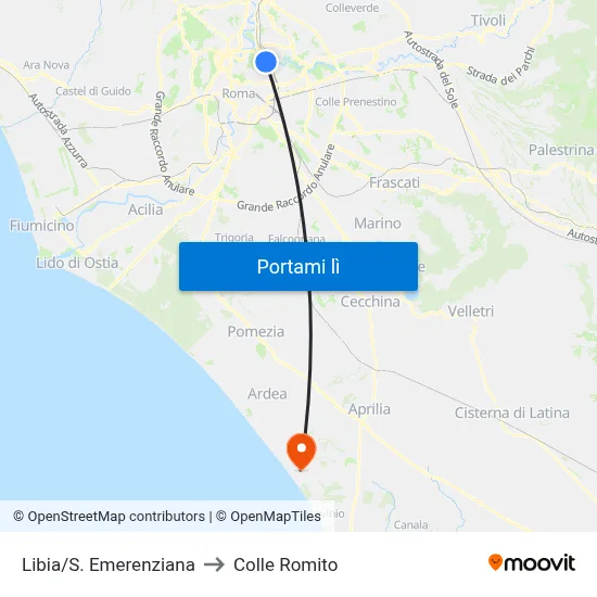 Libia/S. Emerenziana to Colle Romito map