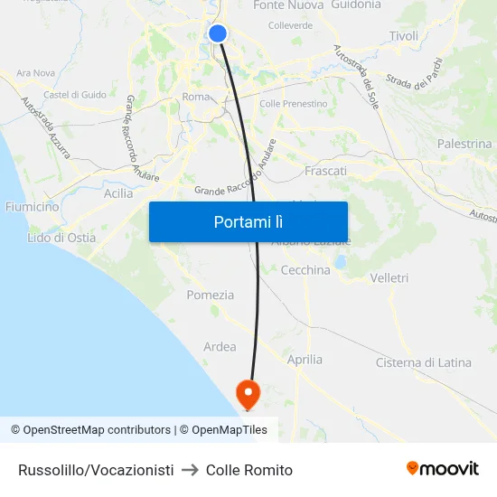 Russolillo/Vocazionisti to Colle Romito map