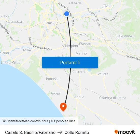 Casale S. Basilio/Fabriano to Colle Romito map