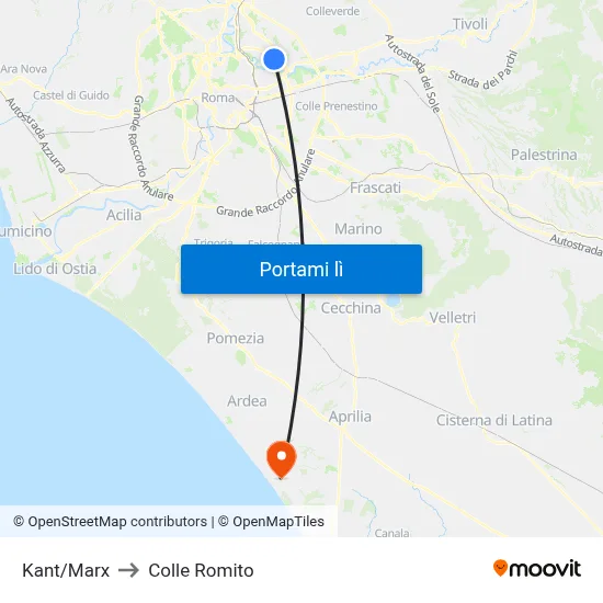 Kant/Marx to Colle Romito map
