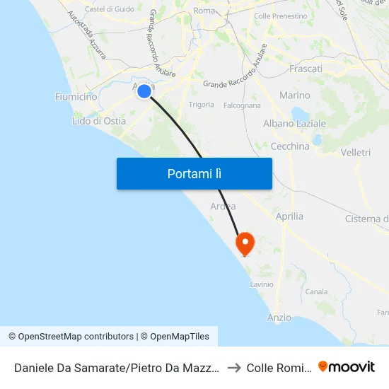 Daniele Da Samarate/Pietro Da Mazzara to Colle Romito map