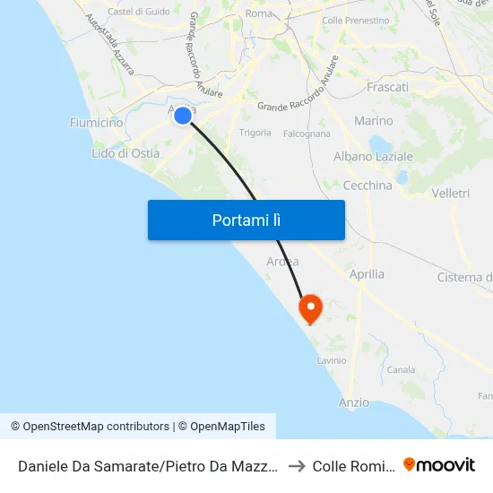 Daniele Da Samarate/Pietro Da Mazzara to Colle Romito map