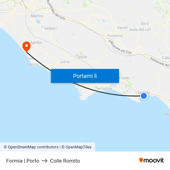 Formia | Porto to Colle Romito map