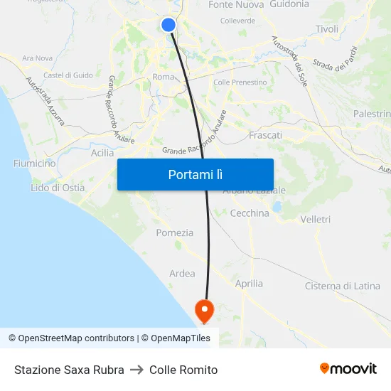 Stazione Saxa Rubra to Colle Romito map