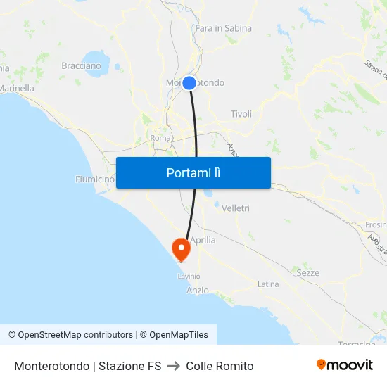 Monterotondo | Stazione FS to Colle Romito map