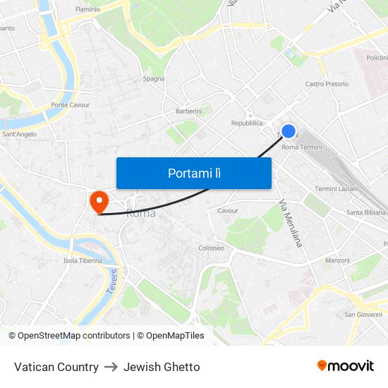 Vatican Country to Jewish Ghetto map
