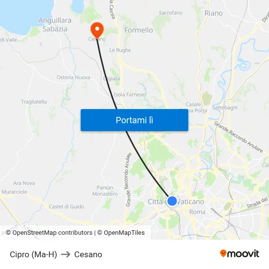 Cipro (Ma-H) to Cesano map