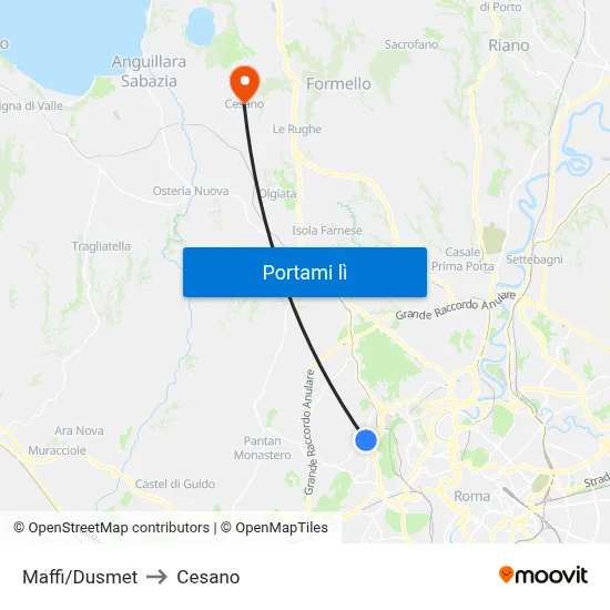Maffi/Dusmet to Cesano map