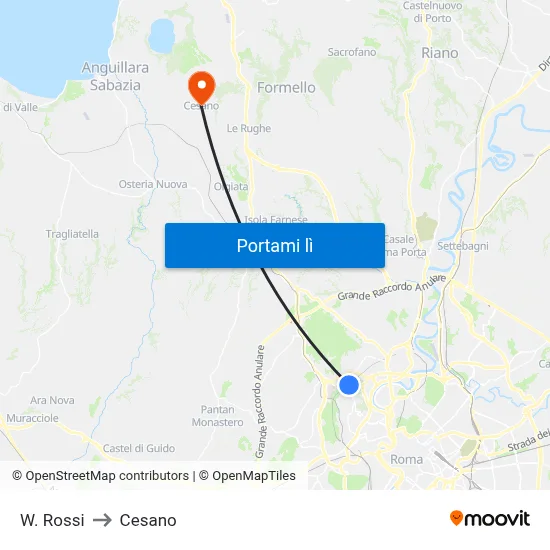 W. Rossi to Cesano map
