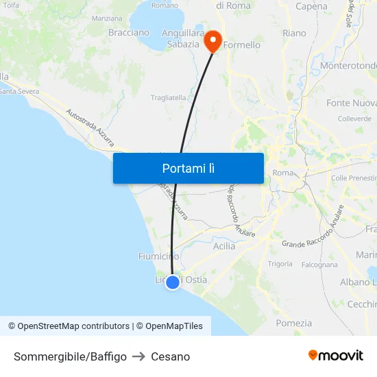 Sommergibile/Baffigo to Cesano map