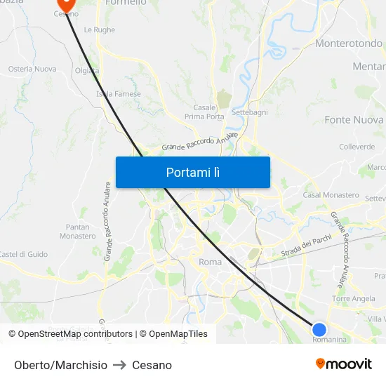 Oberto/Marchisio to Cesano map