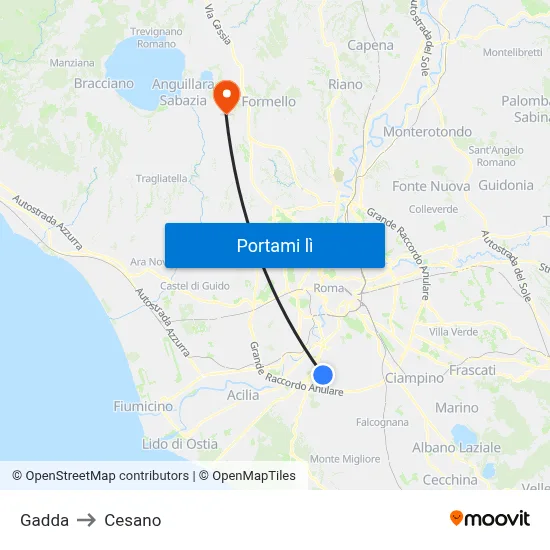 Gadda to Cesano map