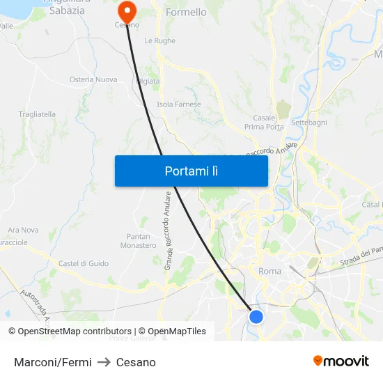Marconi/Fermi to Cesano map