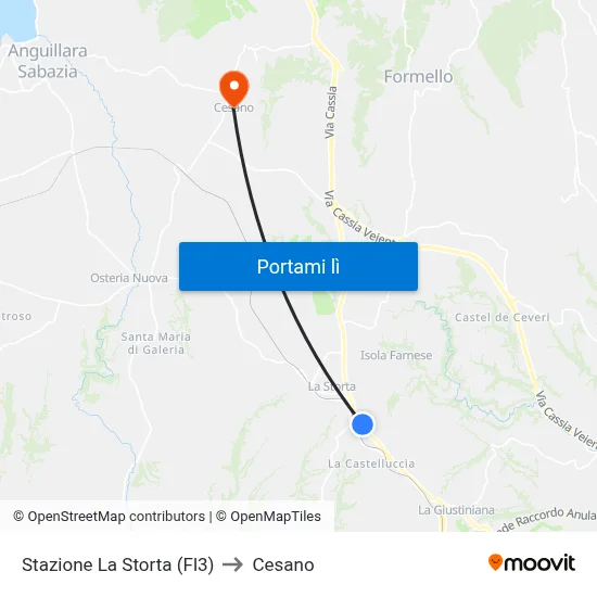 Stazione La Storta (Fl3) to Cesano map