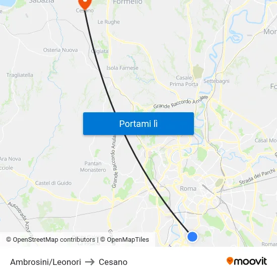 Ambrosini/Leonori to Cesano map